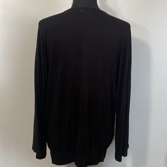VENUS Lascana Women’s Black V-Neck Blouse Wide Sleeve Banded Bottom Sz XL NWOT - Picture 6 of 10